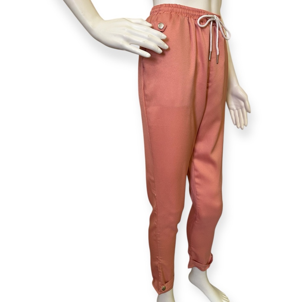 Tab Pink Drawstring Pants - Picture 3 of 5
